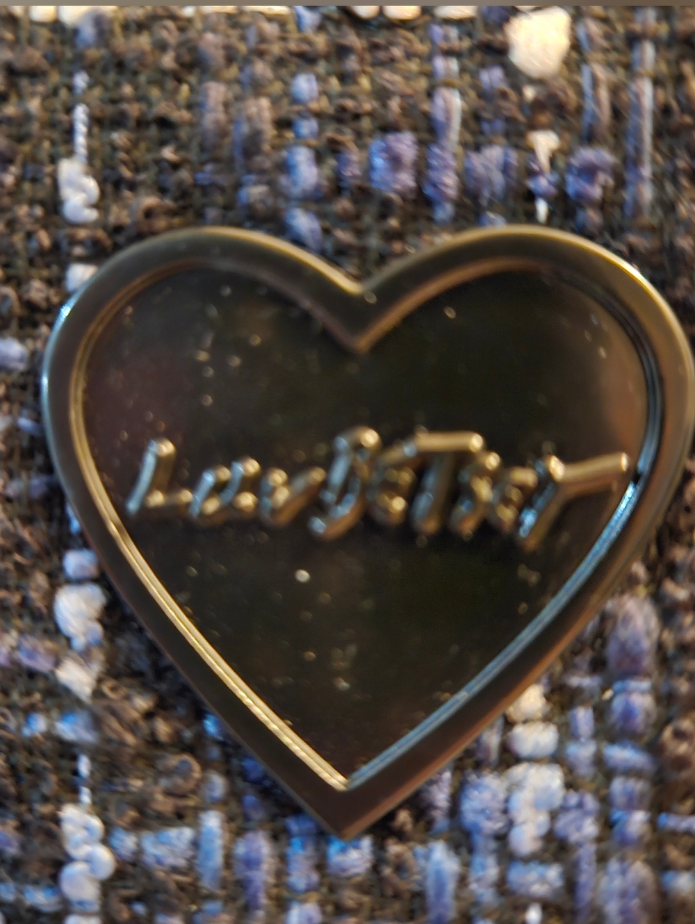 Betsey Johnson Heart-Shaped Tweed Crossbody Bag - Picture 4 of 11